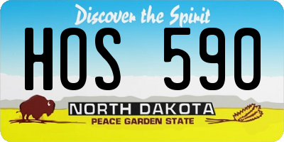 ND license plate HOS590