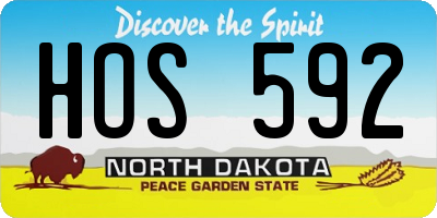 ND license plate HOS592