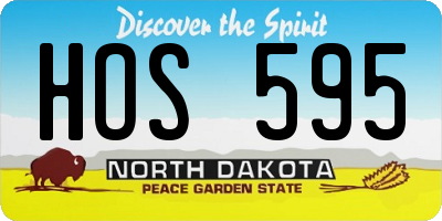 ND license plate HOS595