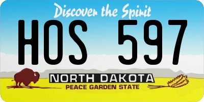 ND license plate HOS597