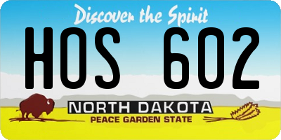 ND license plate HOS602