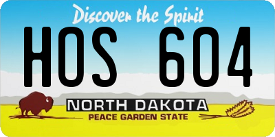 ND license plate HOS604