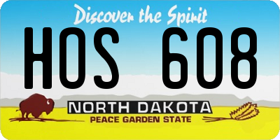ND license plate HOS608