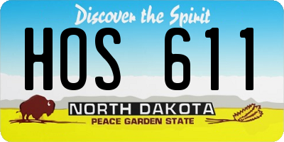 ND license plate HOS611