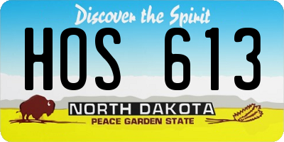 ND license plate HOS613