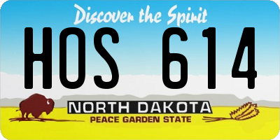 ND license plate HOS614