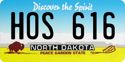 ND license plate HOS616