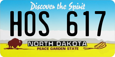 ND license plate HOS617