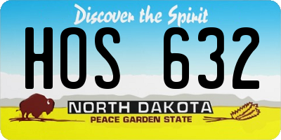 ND license plate HOS632