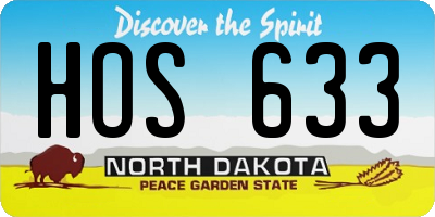 ND license plate HOS633