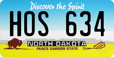 ND license plate HOS634