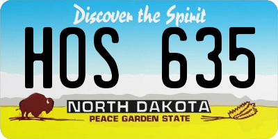 ND license plate HOS635