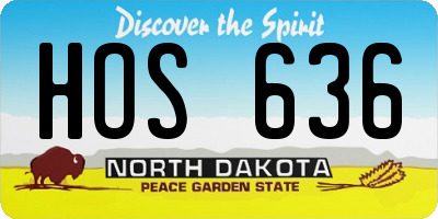 ND license plate HOS636