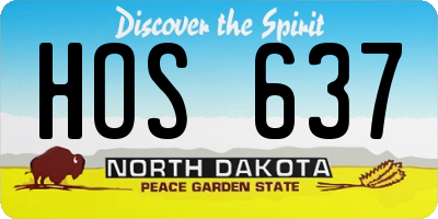 ND license plate HOS637