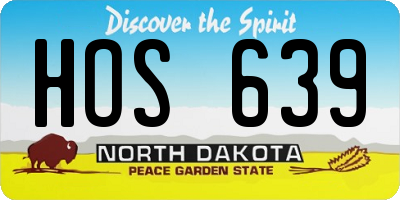 ND license plate HOS639