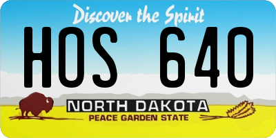 ND license plate HOS640