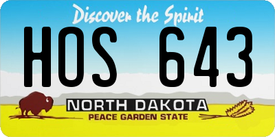ND license plate HOS643