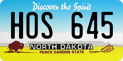 ND license plate HOS645
