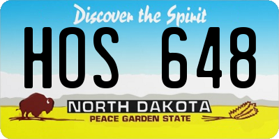 ND license plate HOS648