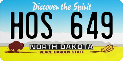 ND license plate HOS649