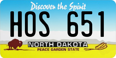 ND license plate HOS651