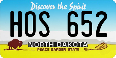 ND license plate HOS652