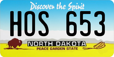 ND license plate HOS653