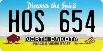 ND license plate HOS654