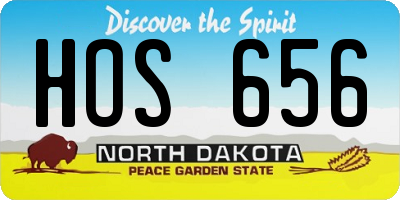 ND license plate HOS656