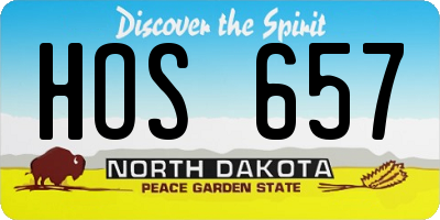 ND license plate HOS657