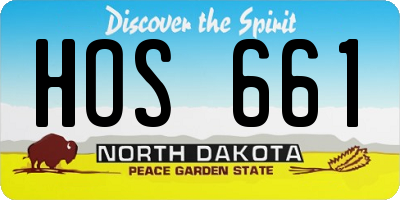 ND license plate HOS661