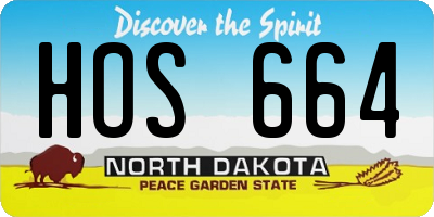 ND license plate HOS664