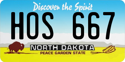 ND license plate HOS667