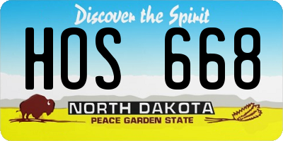 ND license plate HOS668
