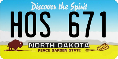 ND license plate HOS671