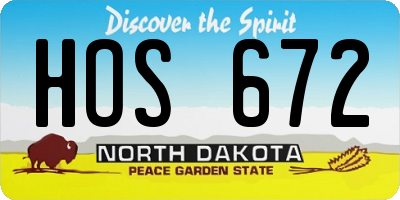 ND license plate HOS672