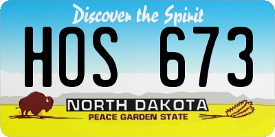 ND license plate HOS673