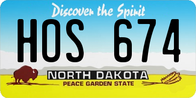 ND license plate HOS674