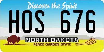 ND license plate HOS676