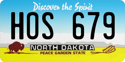 ND license plate HOS679