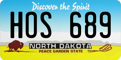 ND license plate HOS689