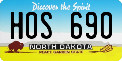 ND license plate HOS690