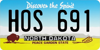 ND license plate HOS691