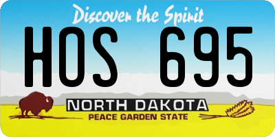ND license plate HOS695