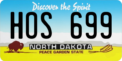 ND license plate HOS699