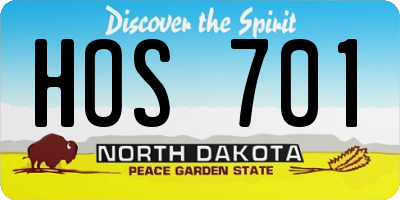 ND license plate HOS701