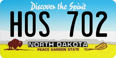 ND license plate HOS702
