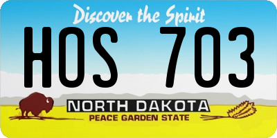 ND license plate HOS703