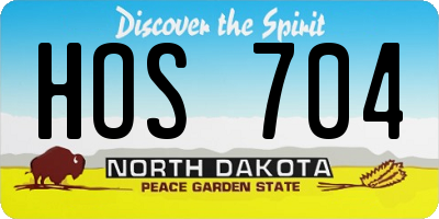 ND license plate HOS704