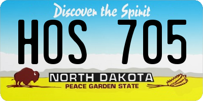 ND license plate HOS705